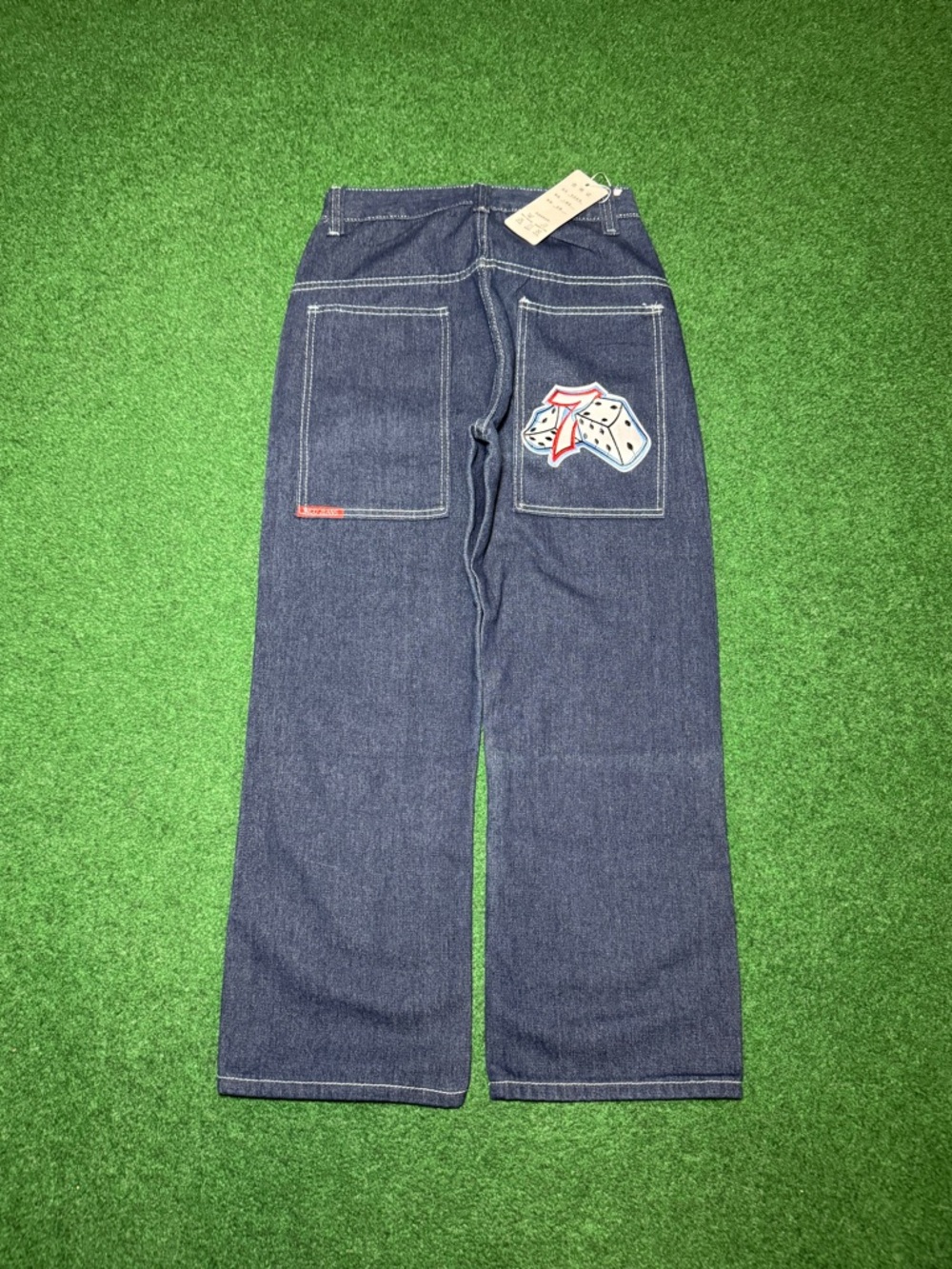 Baggy Embroidered Dice Hip Hop Grunge Skater 28x28 Jnco Style Jeans